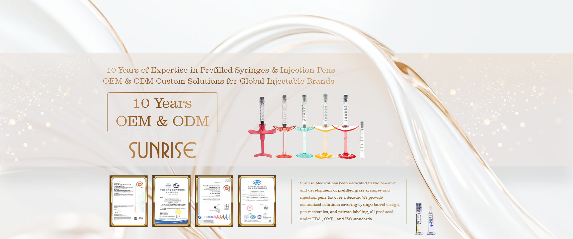 Professional Glass Syringe Injection Treatment Application